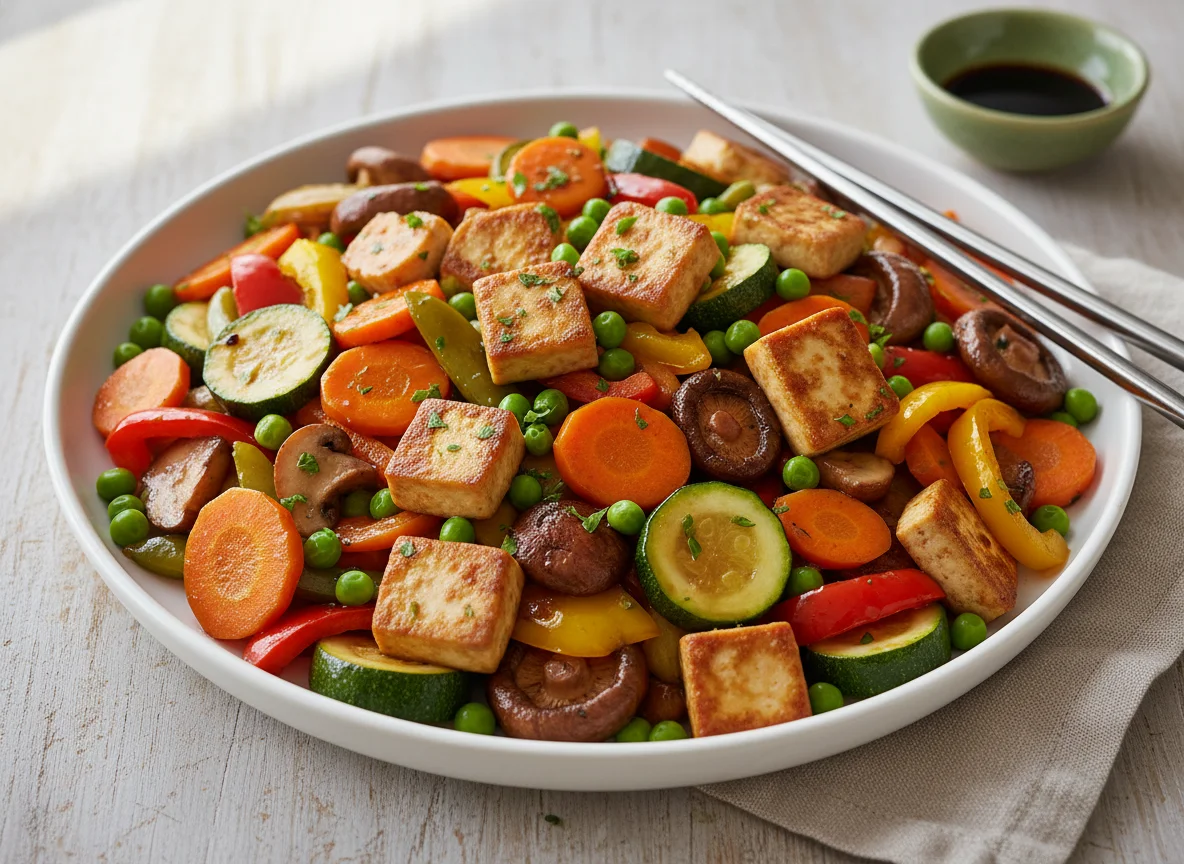 Gemüsepfanne mit Tofu photo