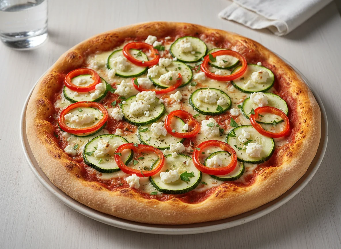 Gemüsepizza mit Feta photo