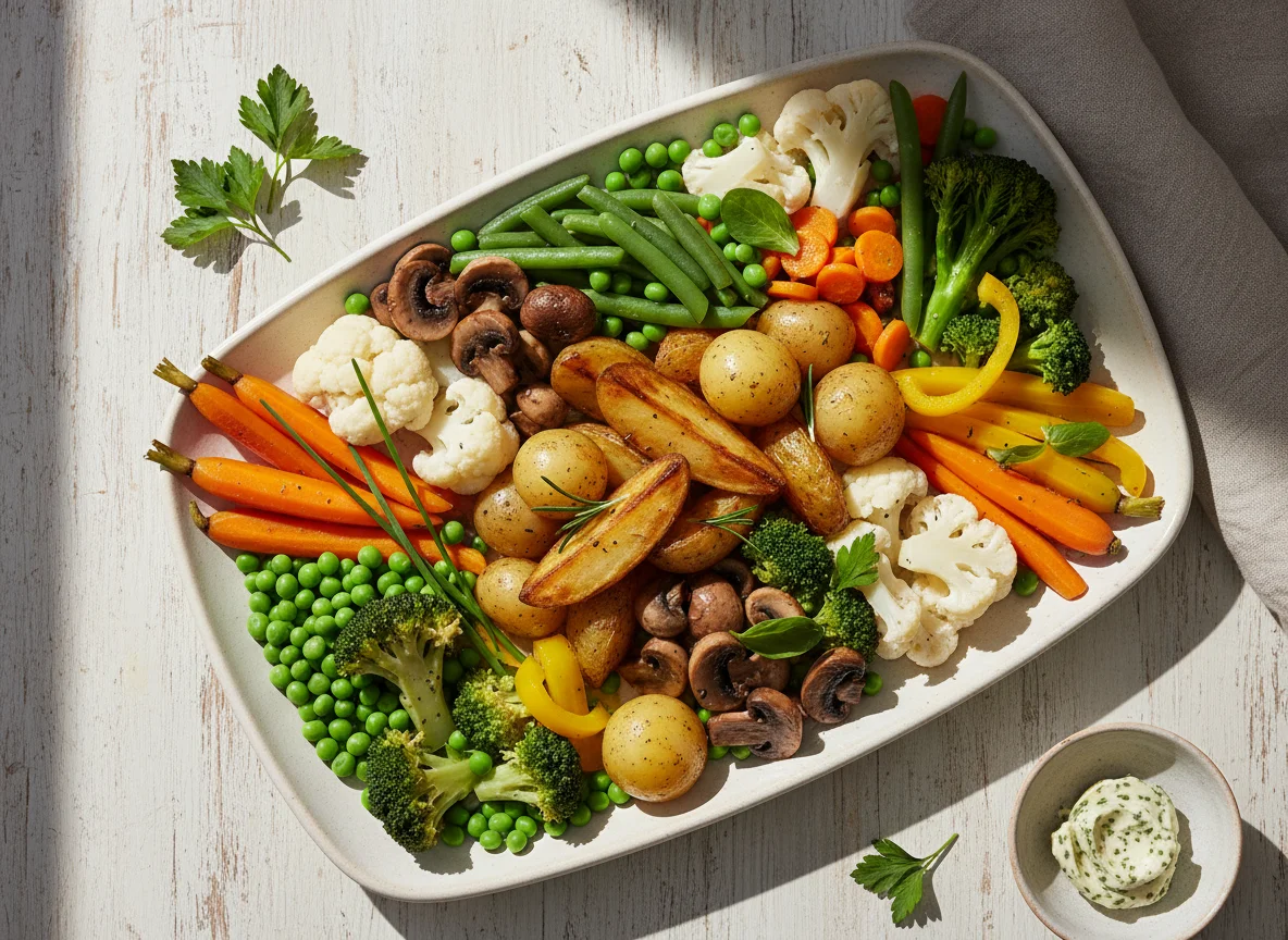 Gemüseplatte mit Kartoffeln photo