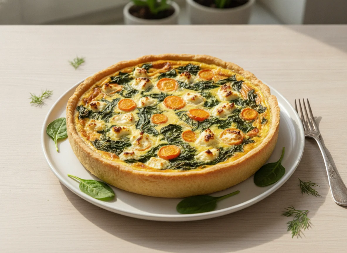 Gemüse-Quiche mit Feta photo