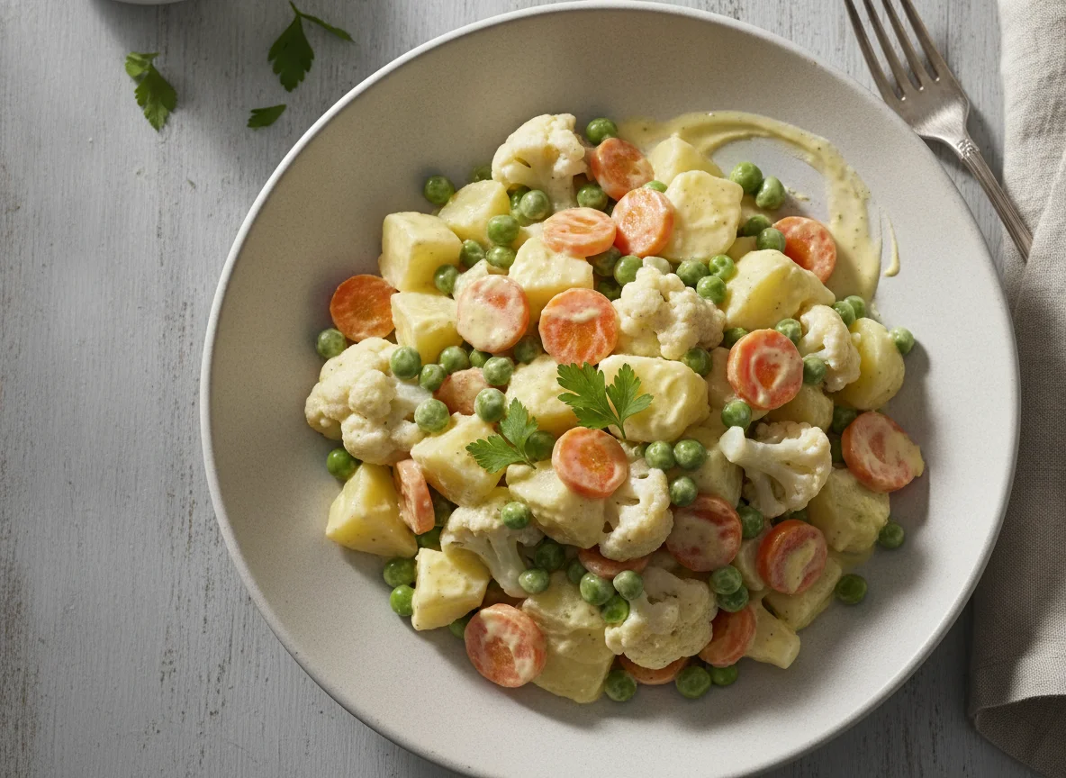 Gemüsesalat mit Mayonnaise-Dressing photo