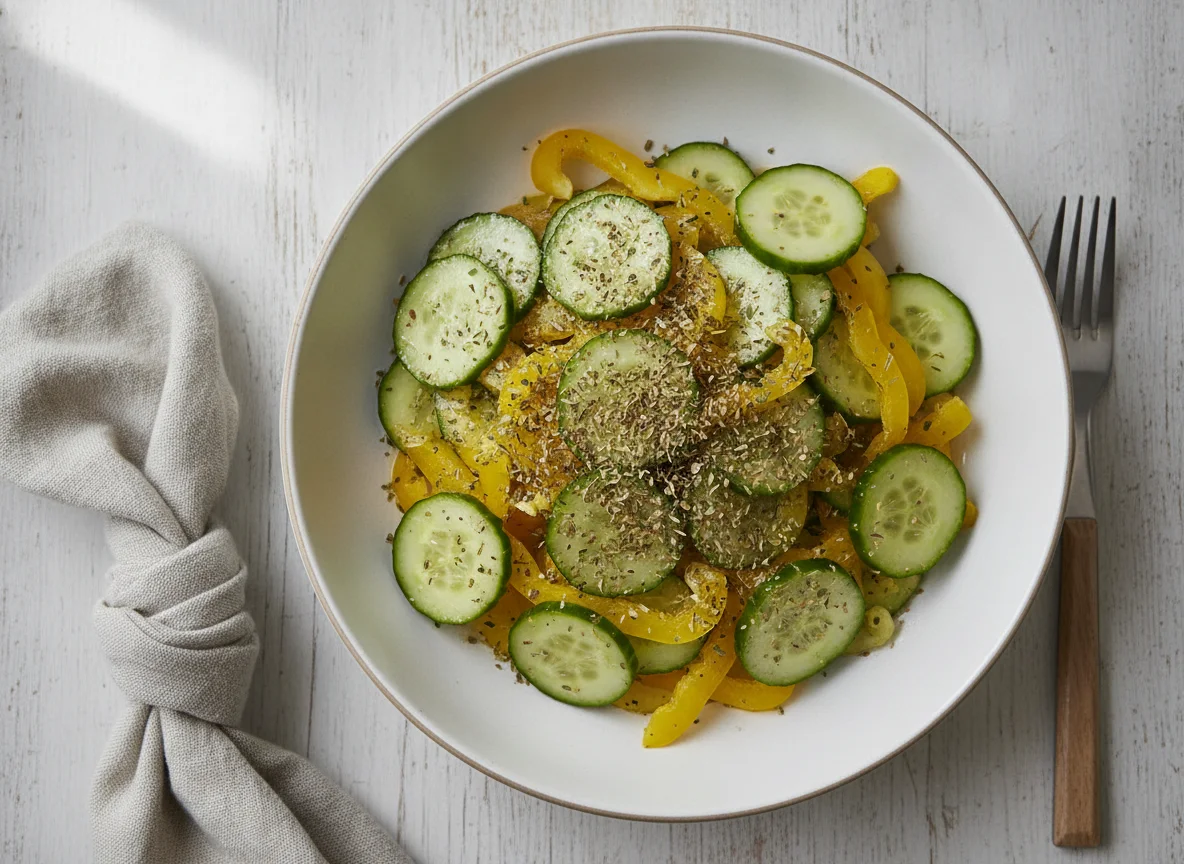 Gemüsesalat mit Paprika und Gurke photo
