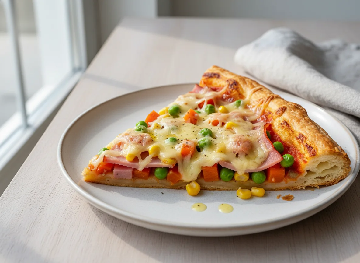 Gemüse-Schinken-Pizza-Ecke photo