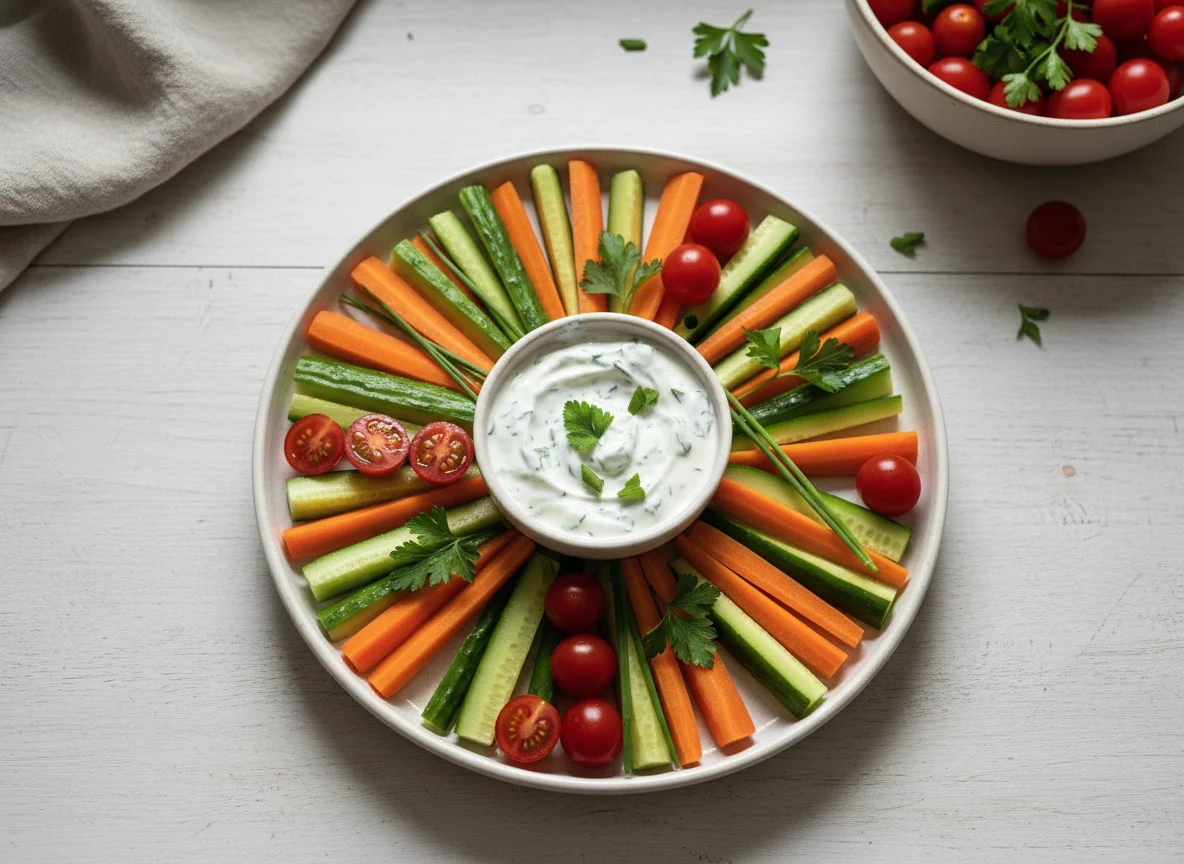 Gemüsesticks mit Dip photo