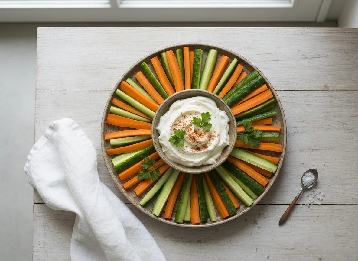 Gemüsesticks mit Frischkäse photo