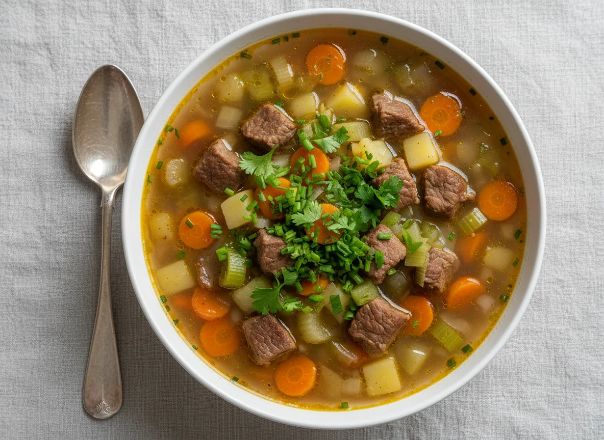 Gemüsesuppe mit Fleisch photo