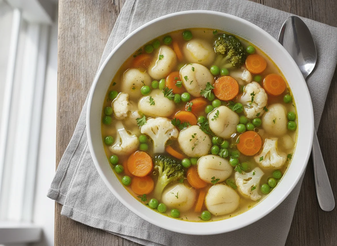 Gemüsesuppe mit Gnocchi photo