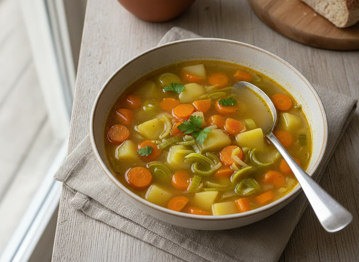 Gemüsesuppe mit Karotten und Kartoffeln photo