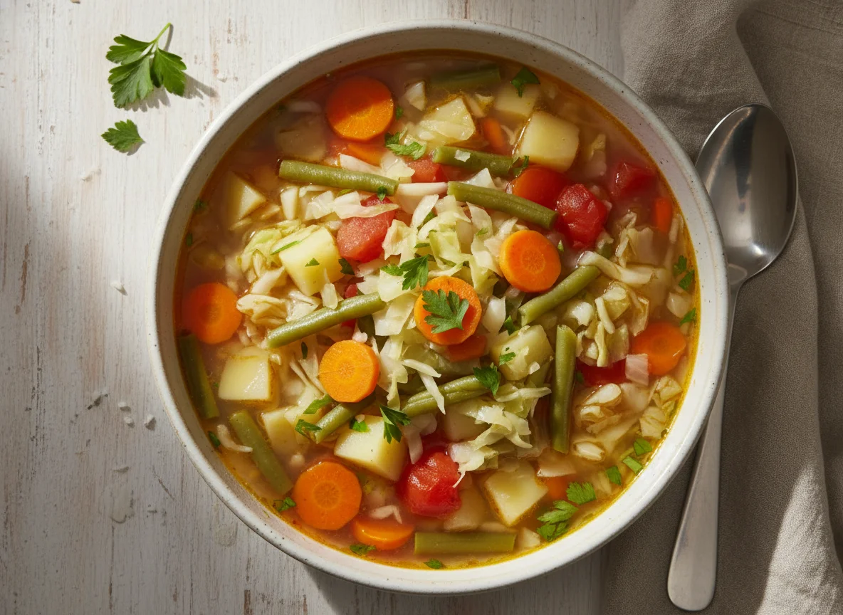 Gemüsesuppe mit Kohl photo