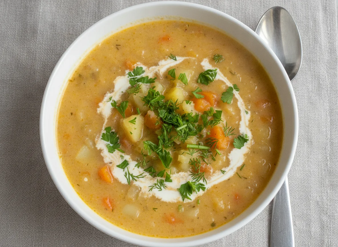 Gemüsesuppe mit Kräutern photo