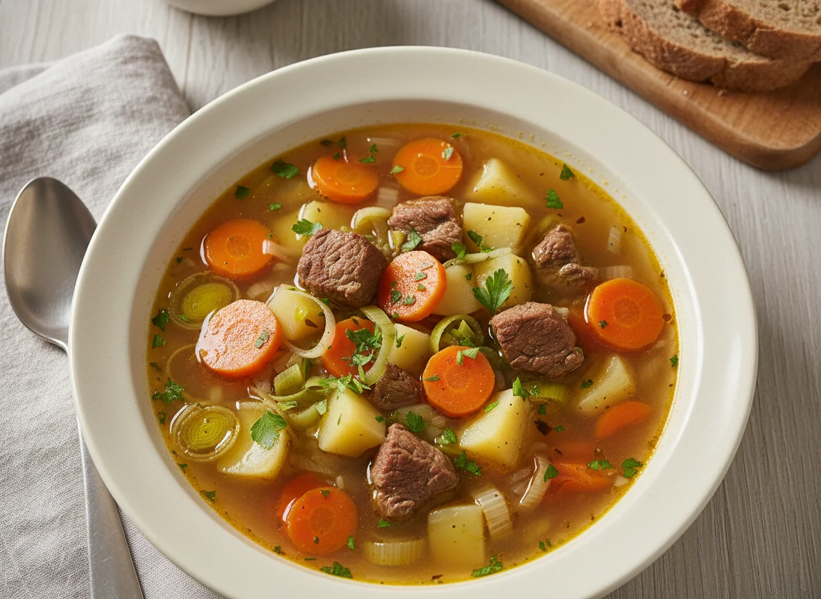 Gemüsesuppe mit Rindfleisch photo