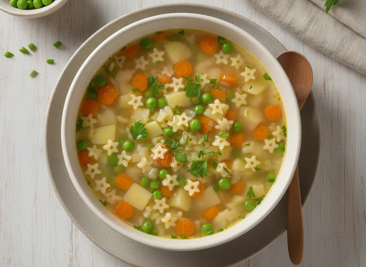 Gemüsesuppe mit Sternchennudeln photo