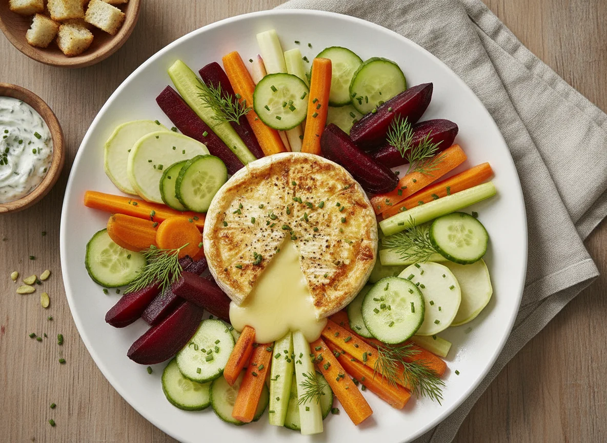Gemüseteller mit Camembert photo