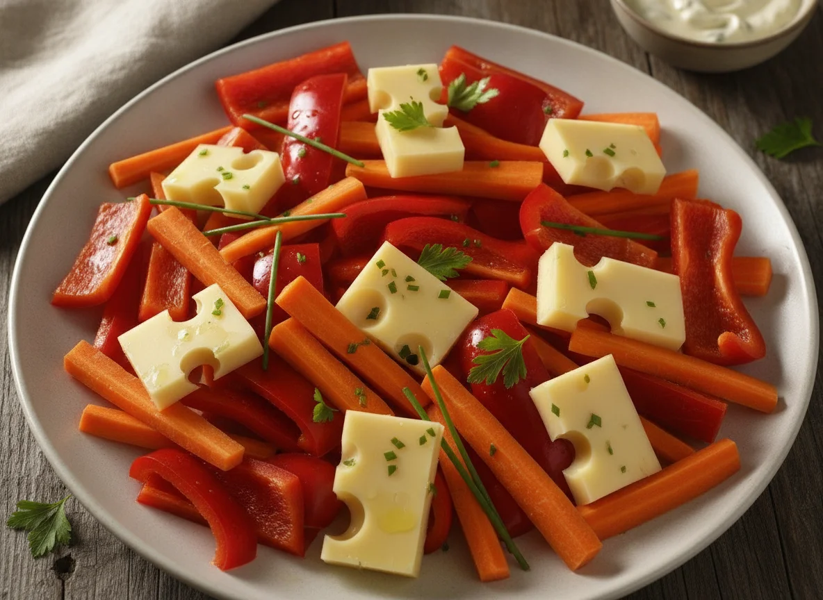 Gemüseteller mit Käse photo