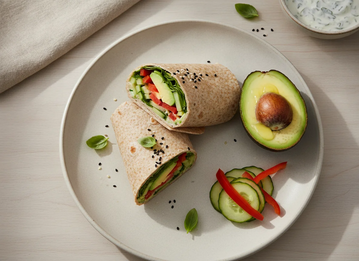 Gemüse-Wrap mit Avocado photo