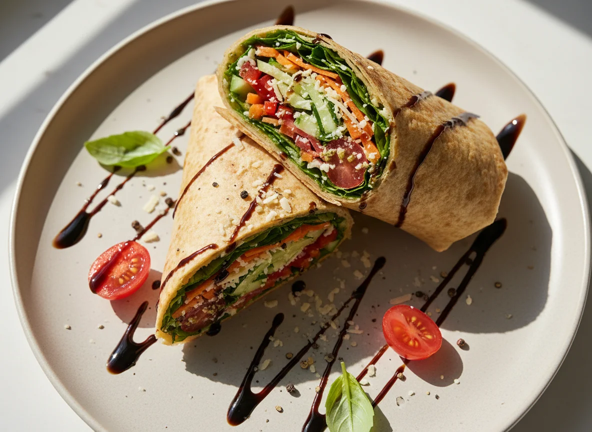 Gemüse-Wrap mit Balsamico-Creme photo