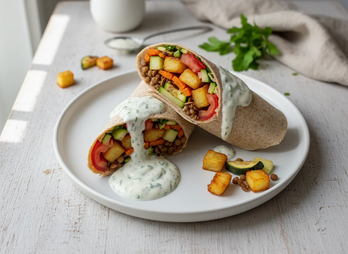 Gemüse-Wrap mit Joghurt-Sauce photo