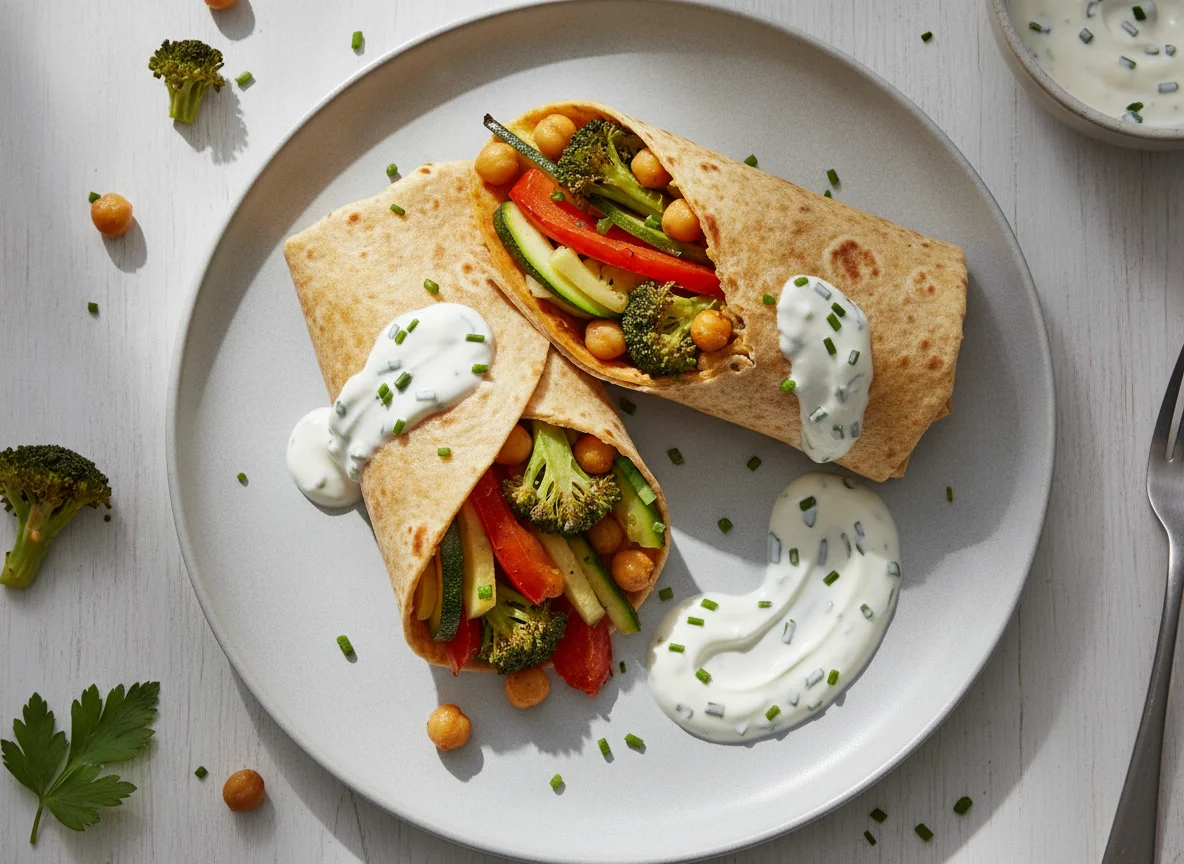 Gemüse-Wrap mit Sauerrahm photo