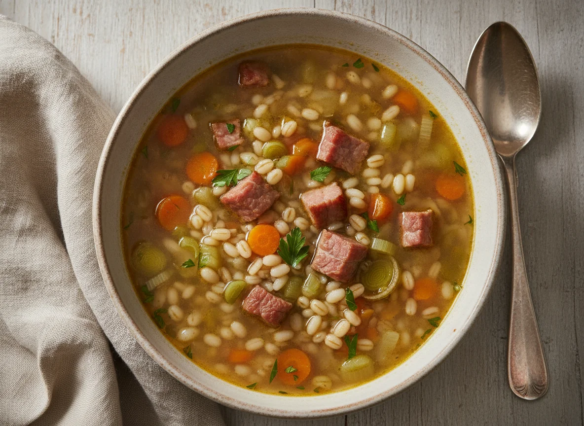 Gerstensuppe mit Geselchtem photo