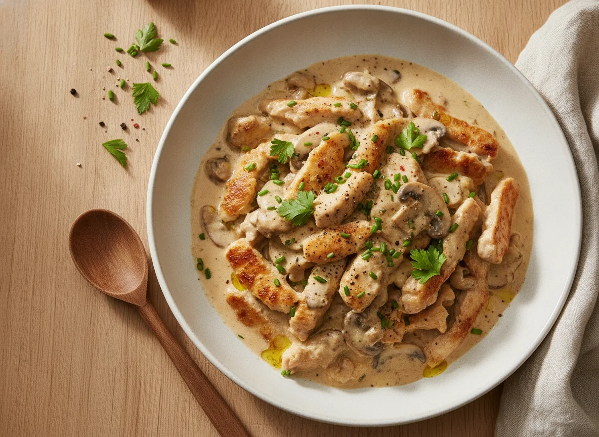 Geschnetzeltes in Rahmsauce photo