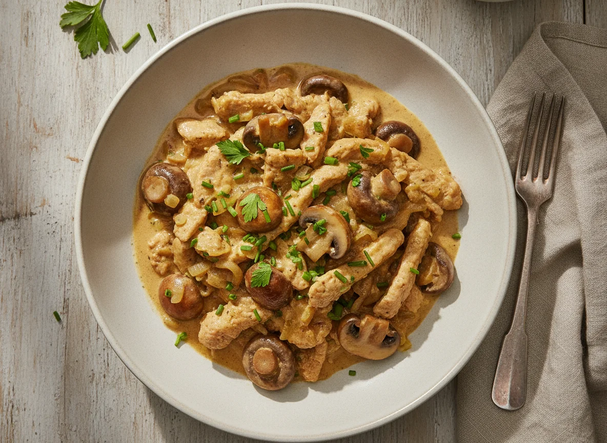 Geschnetzeltes mit Champignons photo