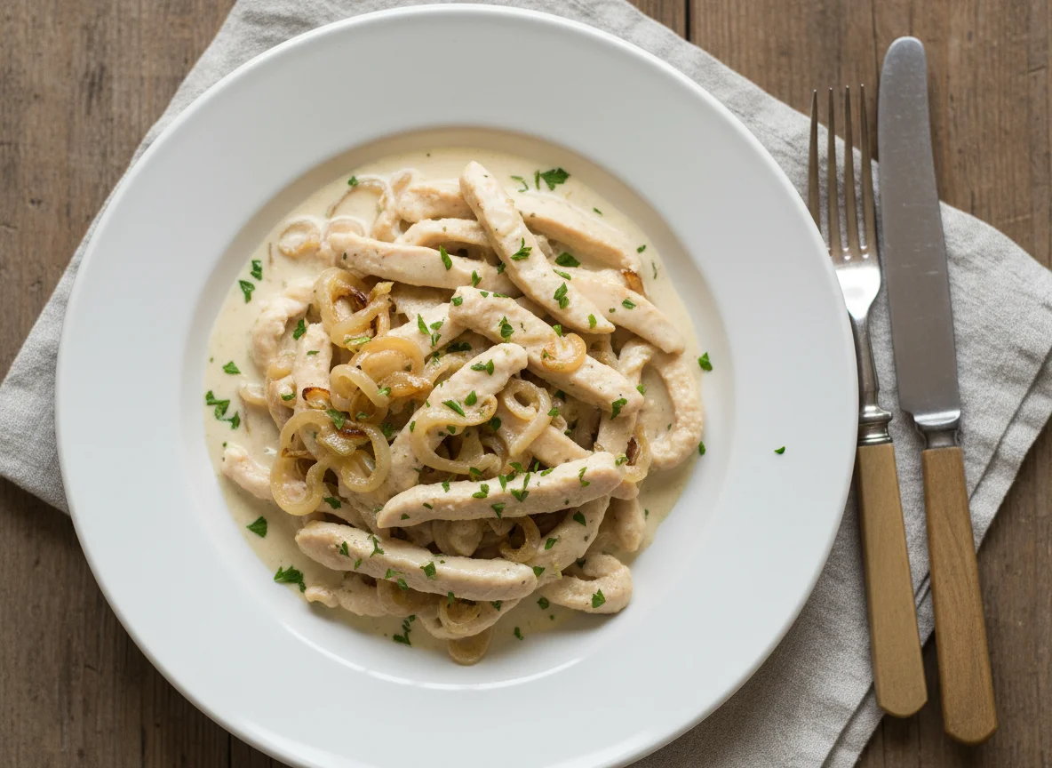 Geschnetzeltes mit Sauce photo