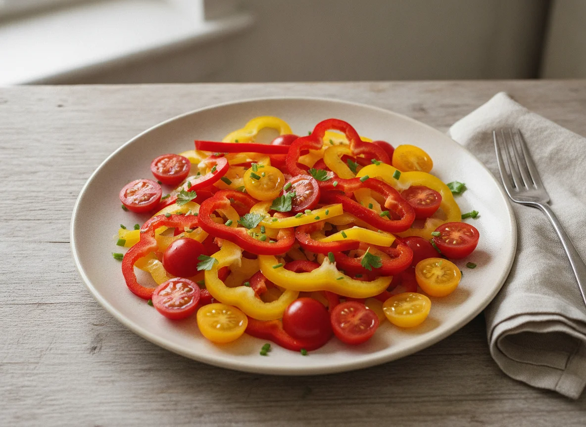 Geschnittene Paprika und Tomaten photo