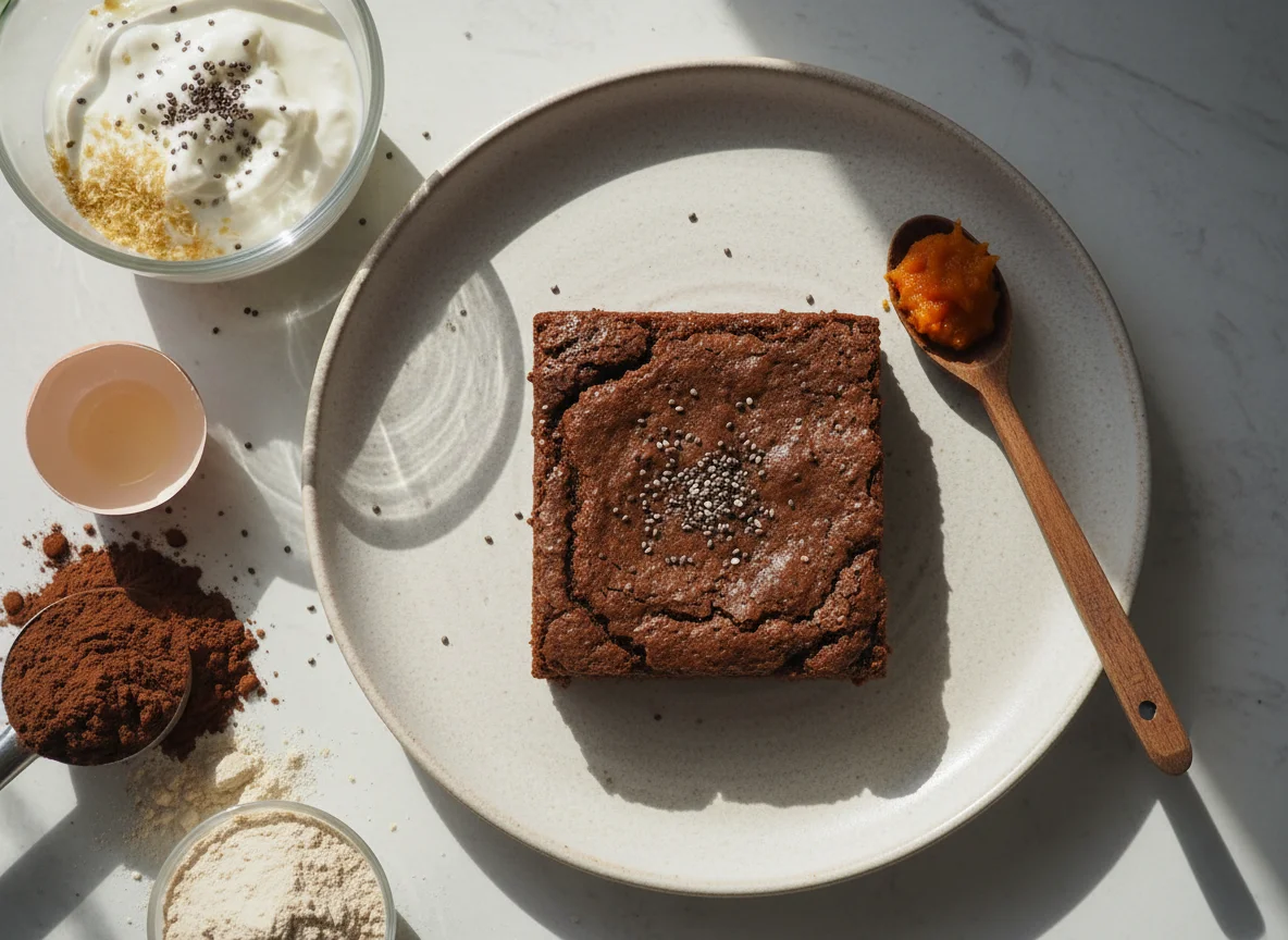 Gesunder Brownie ohne Mehl und Zucker photo