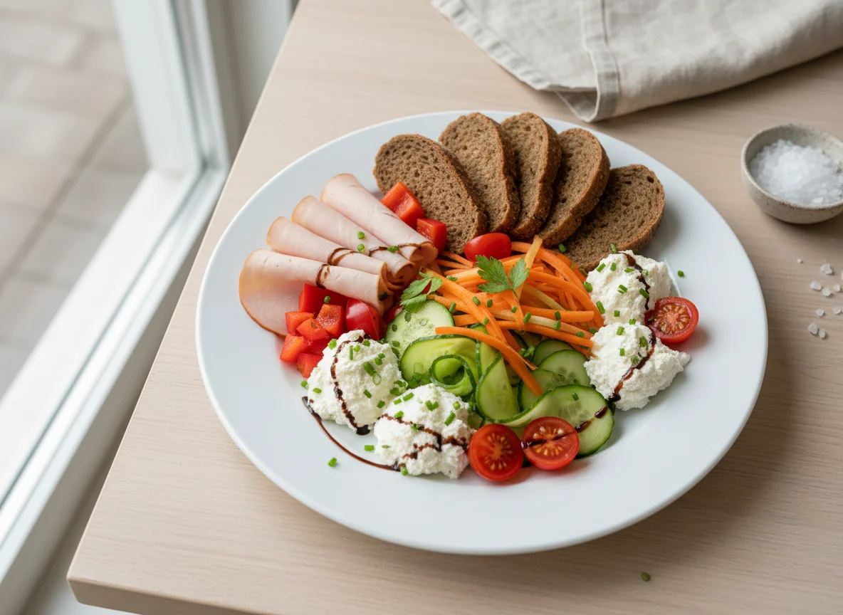 Gesundes Brotzeit-Teller photo