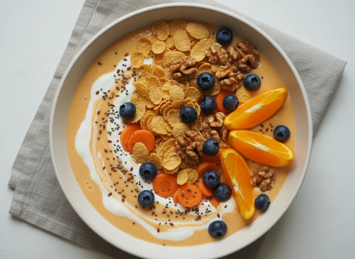 Gesundes Frühstück mit Müsli, Obst und Joghurt photo