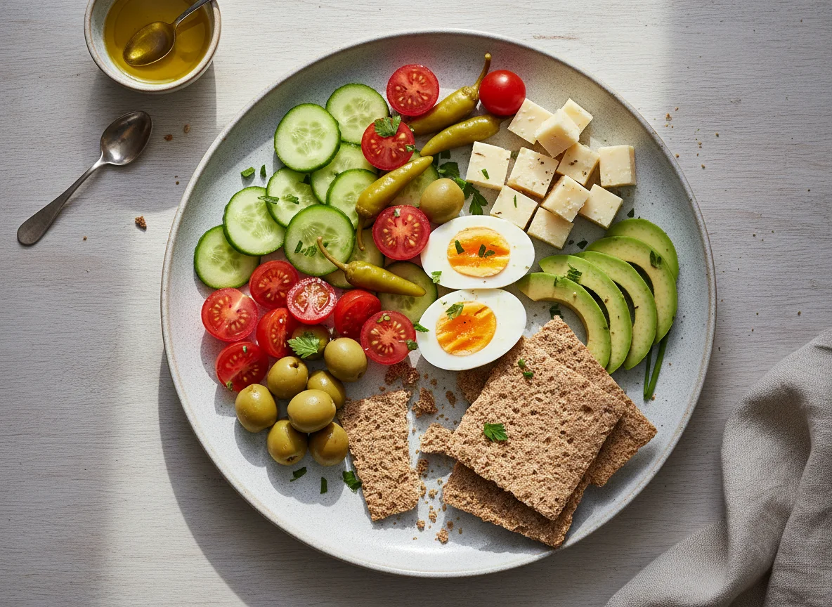Gesundes Frühstück oder Snackplatte photo
