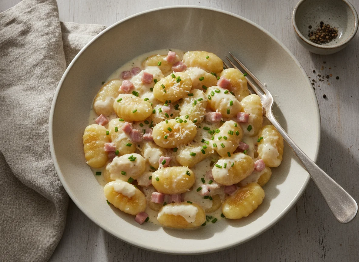 Gnocchi in Schinken-Sahnesauce photo