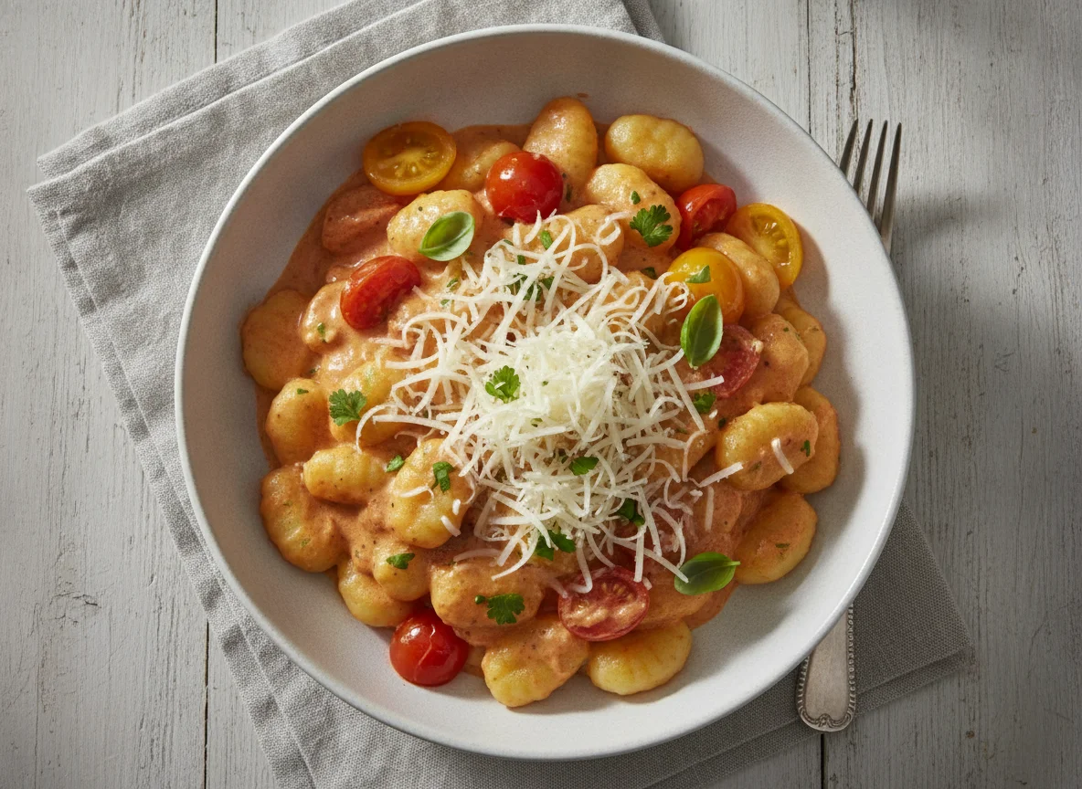 Gnocchi in Tomaten-Sahne-Sauce photo