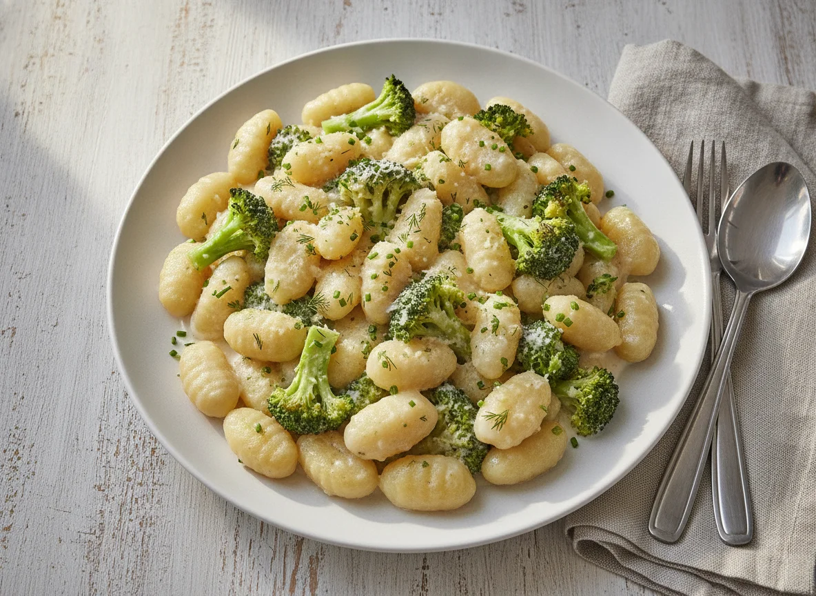 Gnocchi mit Brokkoli in Sahnesoße photo
