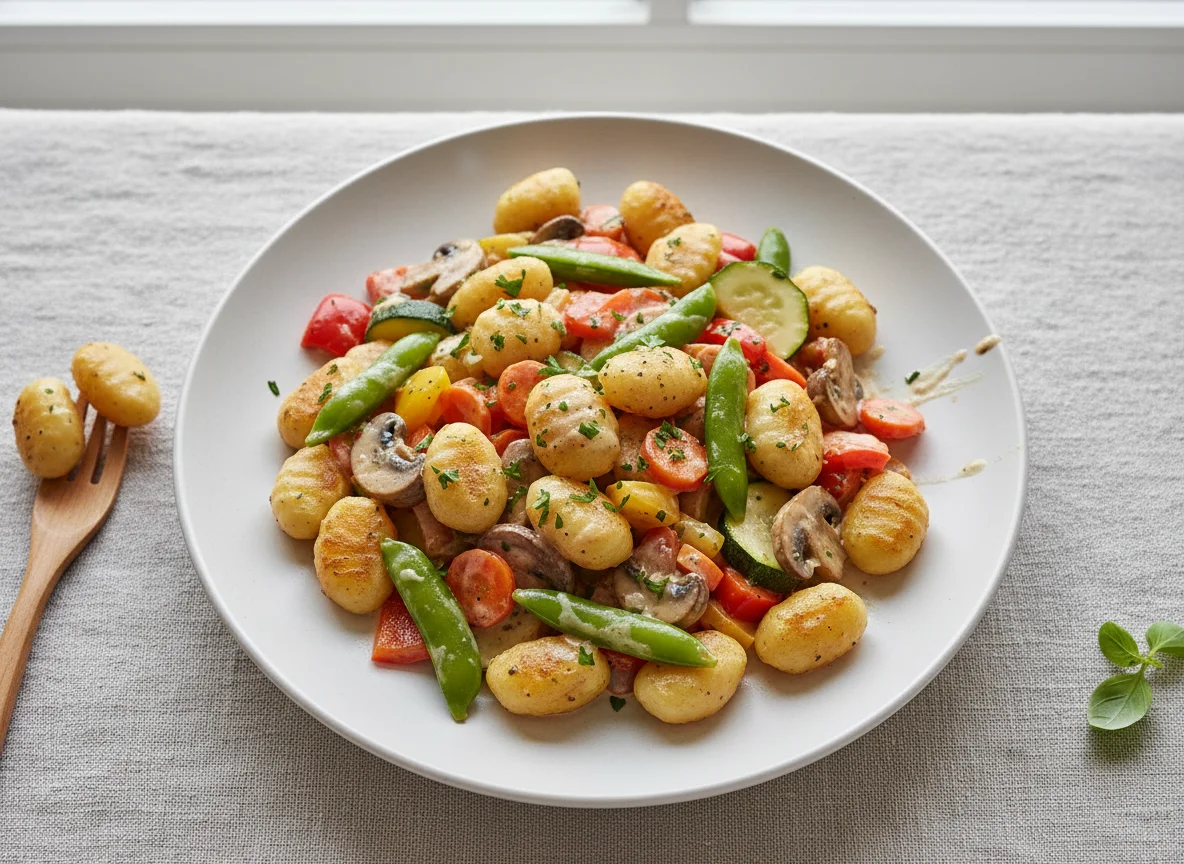 Gnocchi mit Gemüsepfanne photo