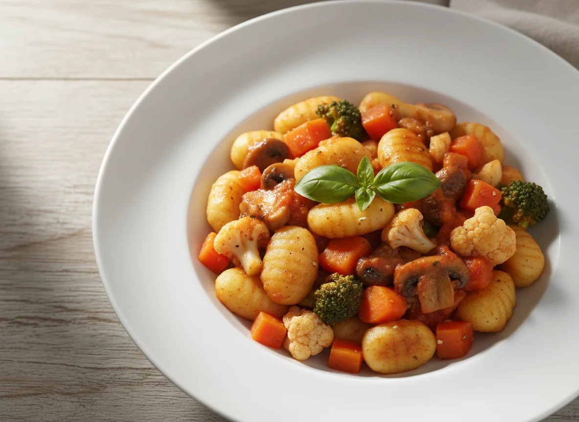 Gnocchi mit Gemüsesauce photo