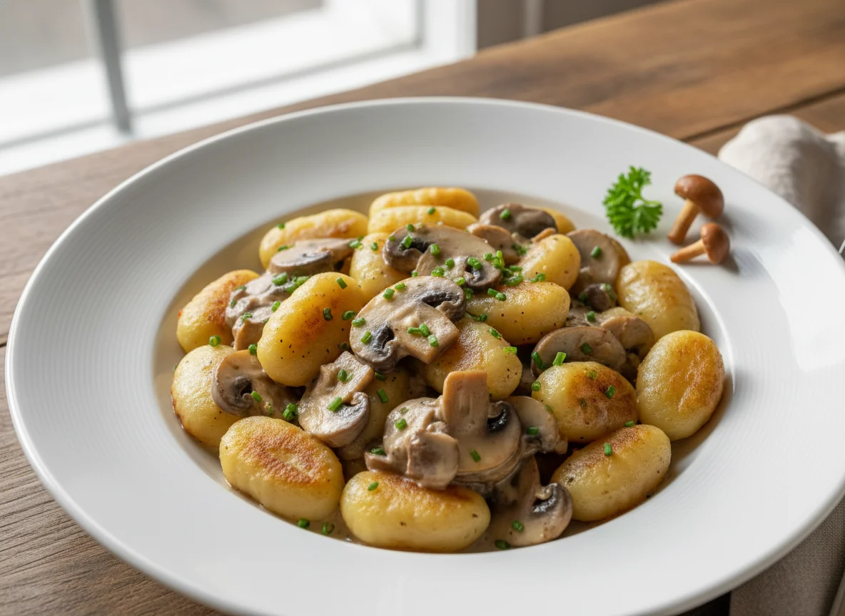 Gnocchi mit Pilzrahmsauce photo