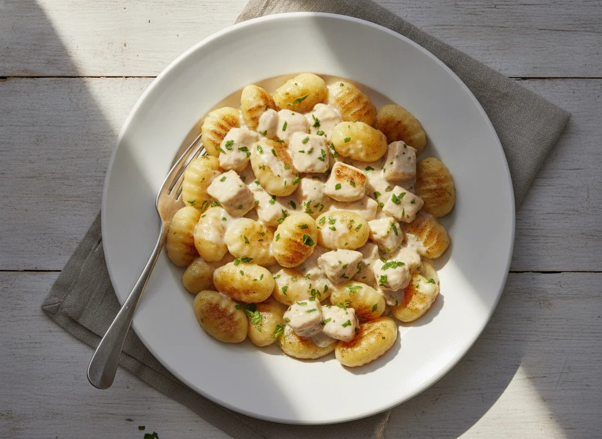 Gnocchi mit Poulet in Rahmsauce photo