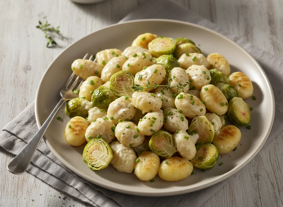 Gnocchi mit Rosenkohl in Sahnesauce photo