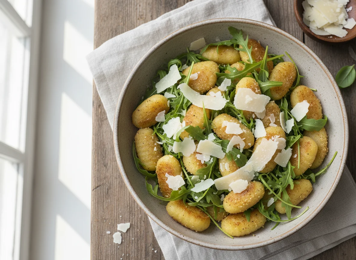 Gnocchi mit Rucola und Parmesan photo