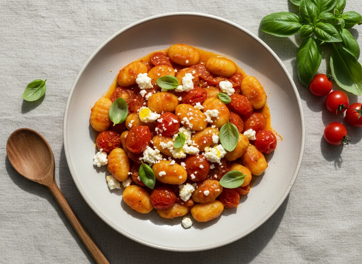 Gnocchi mit Tomaten und Feta photo
