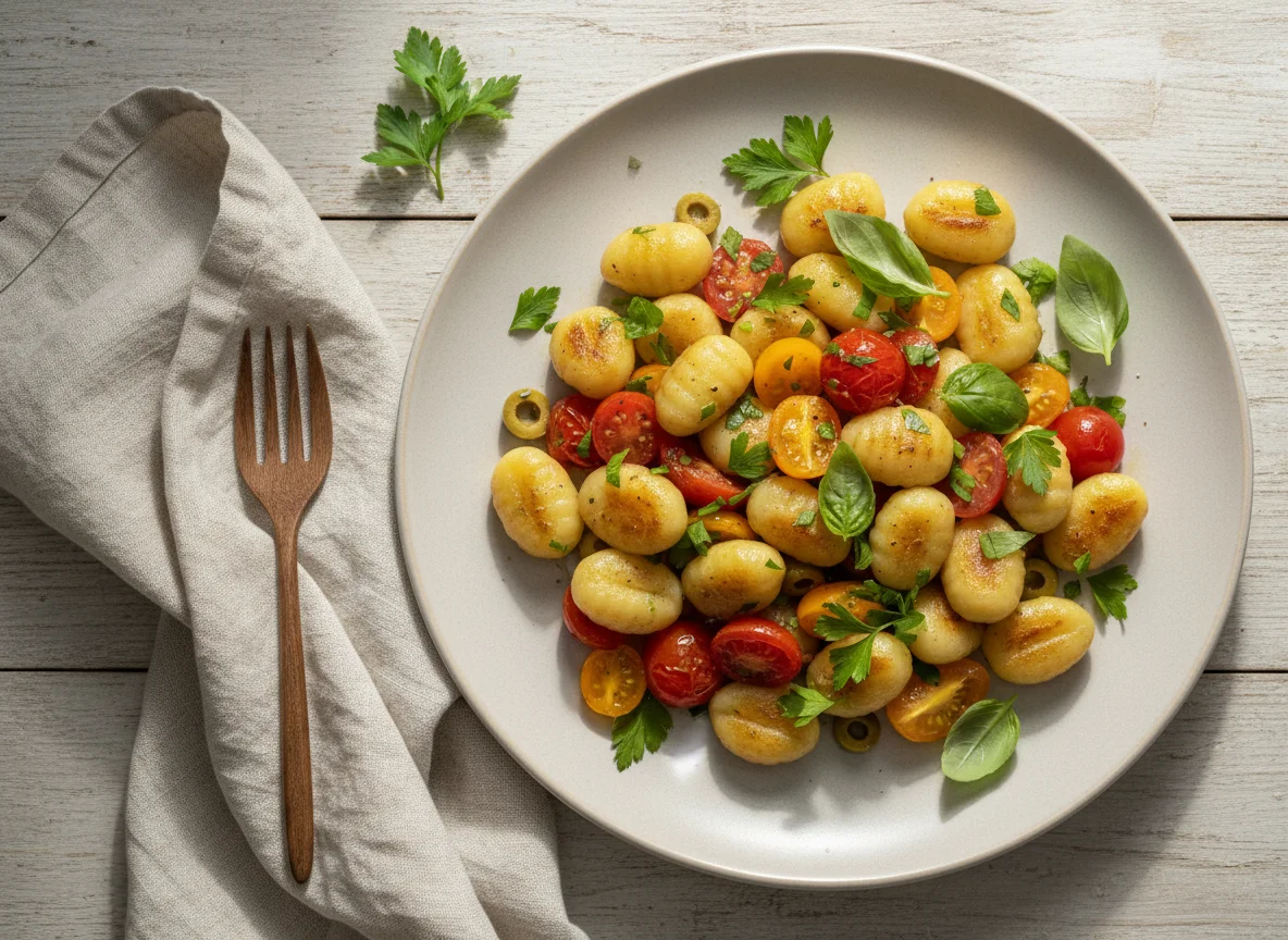 Gnocchi mit Tomaten und Kräutern photo