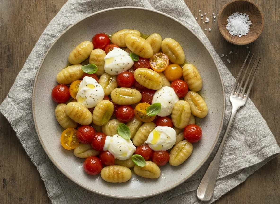 Gnocchi mit Tomaten und Mozzarella photo