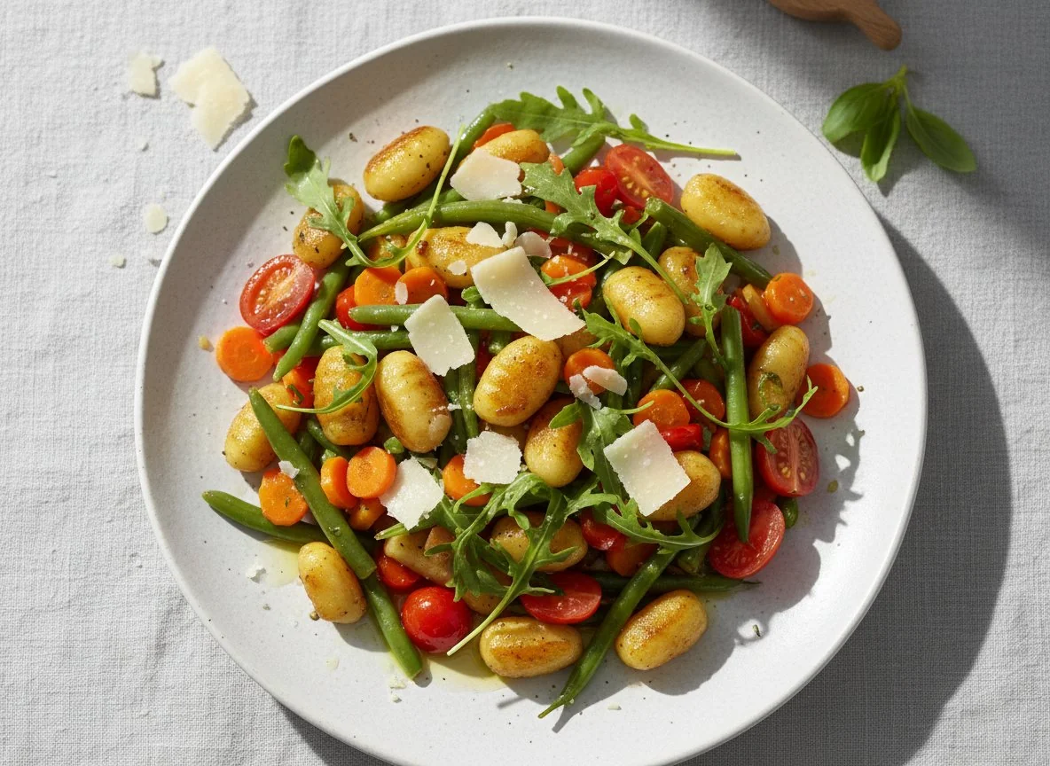 Gnocchi-Gemüsepfanne mit Parmesan photo