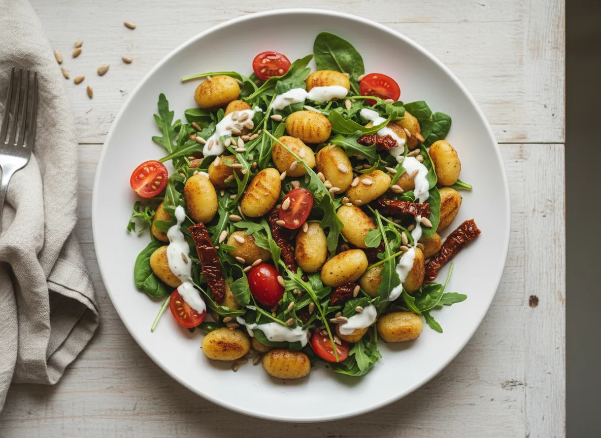 Gnocchi-Salat mit Rucola und Tomaten photo