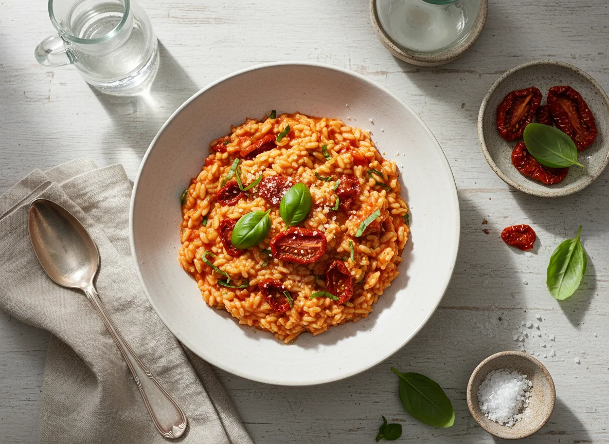 Gourmet Risotto mit Tomaten und italienischen Kräutern photo
