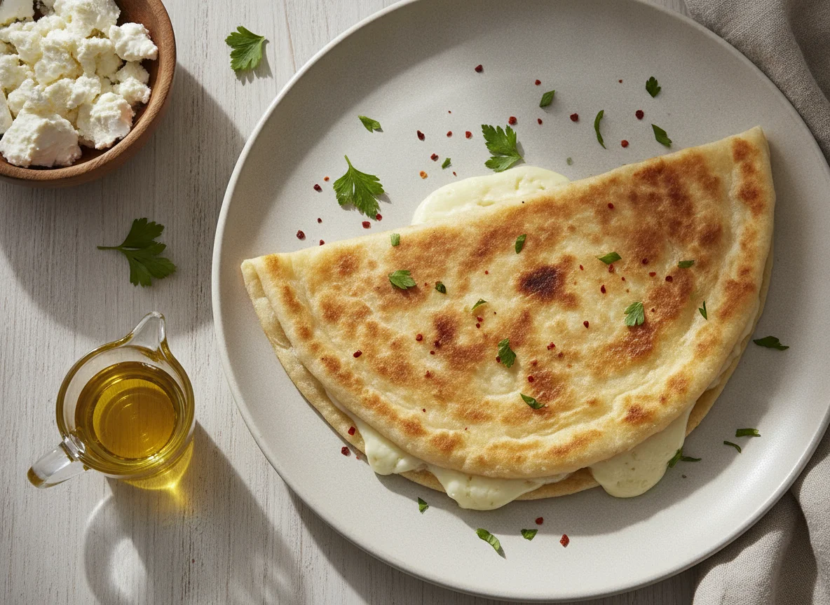 Gözleme mit Käsefüllung photo