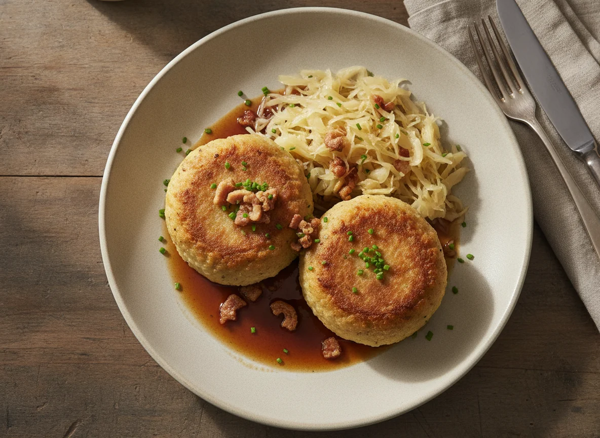 Grammelknödel mit Sauerkraut photo