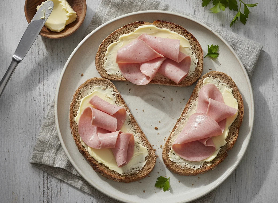 Graubrot mit Wurst photo