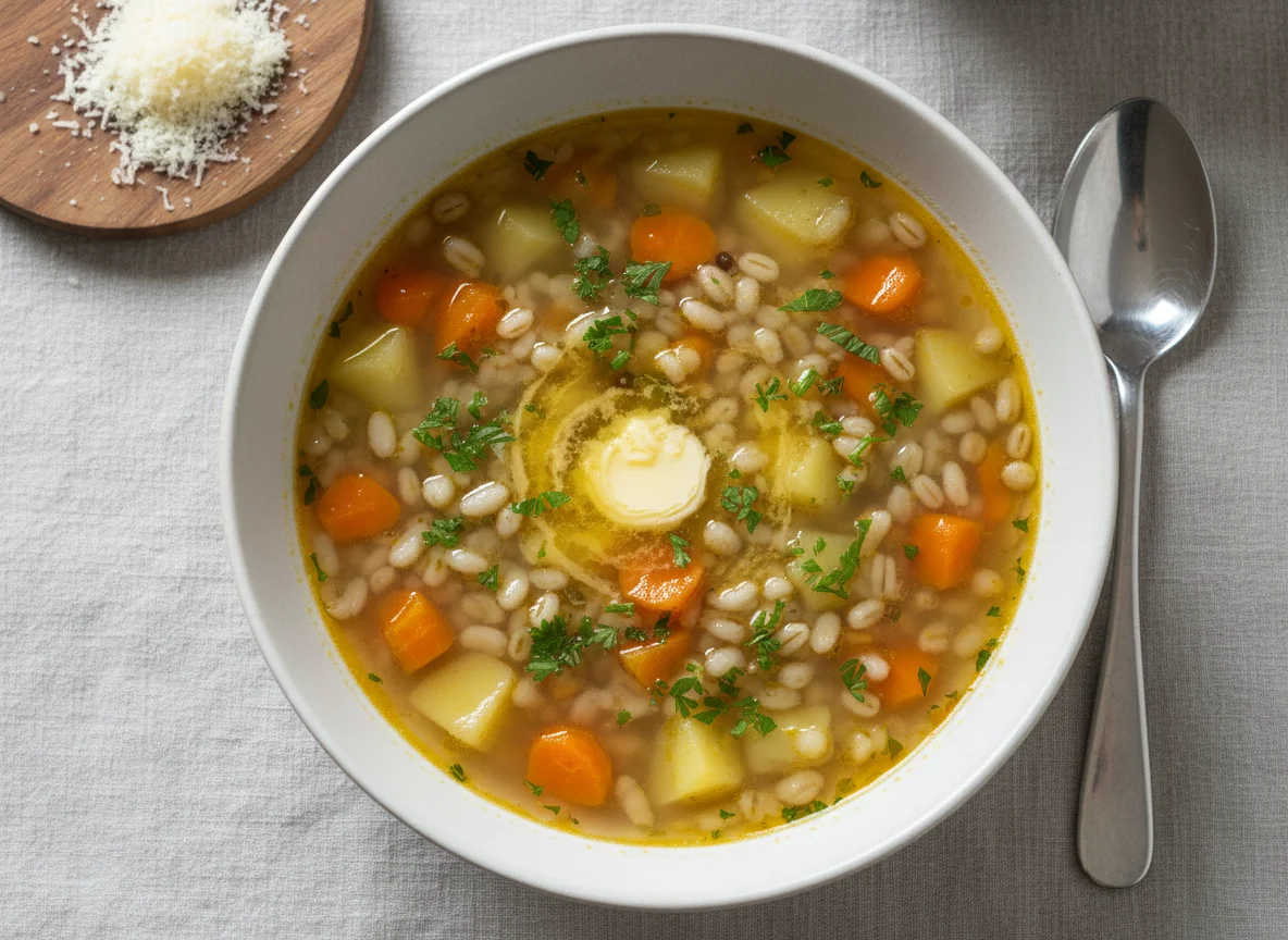 Graupensuppe mit Gemüse photo